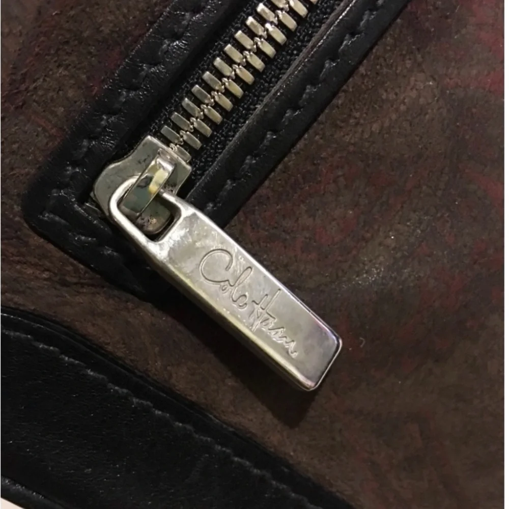 Cole haan unisex Brown distressed Leather Messenger Bag